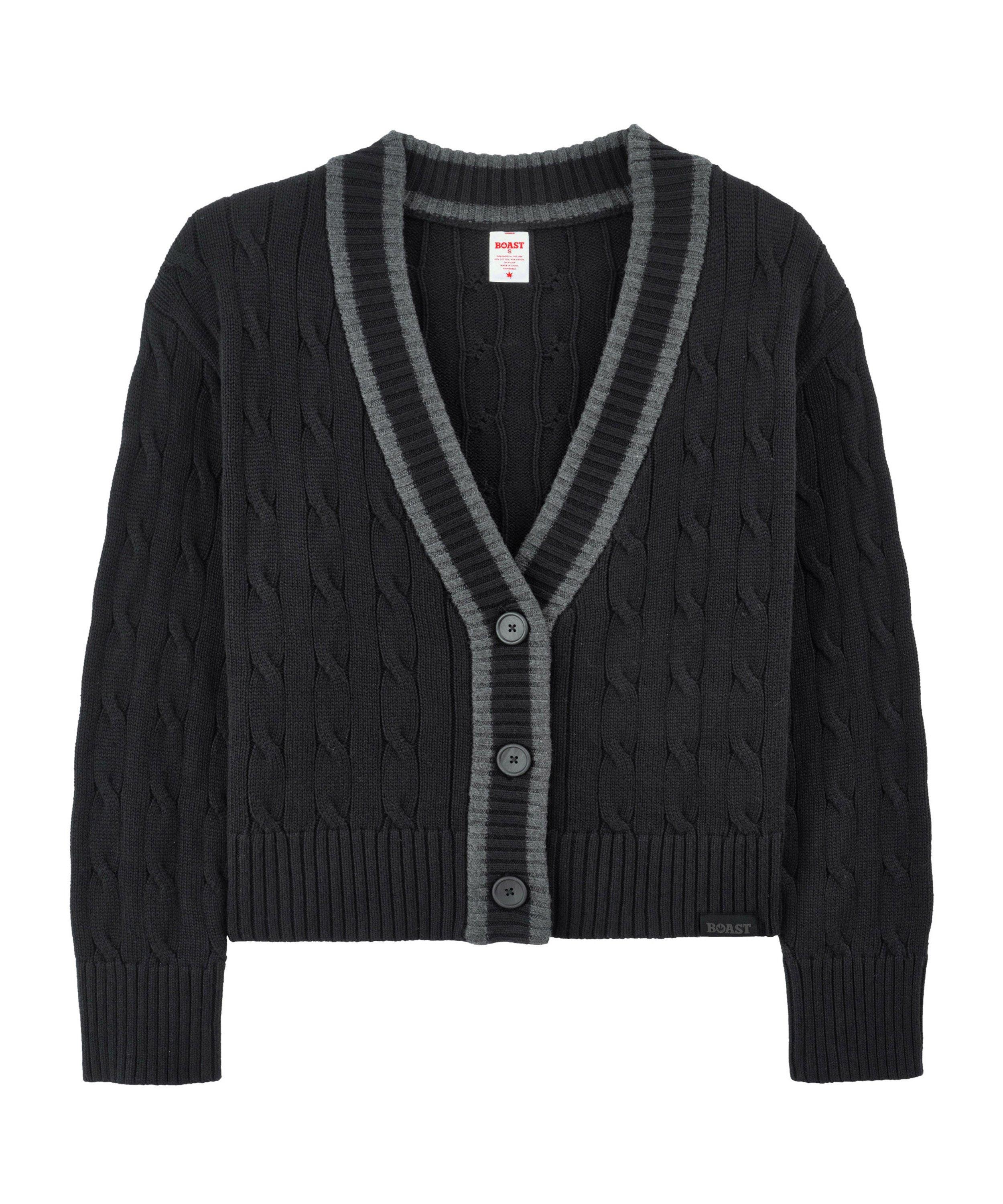Boast Women's Cardigan Sweater - Black - BLACK
